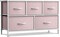 Sorbus Dresser with 5 Drawers - Storage Chest Organizer Unit with Steel Frame, Wood Top, Easy Pull Fabric Bins - Long Wide TV Stand for Bedroom Furniture, Hallway, Closet & Office Organization